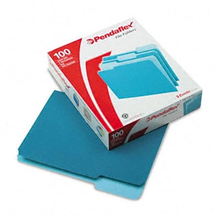 Pendaflex Pendaflex 1521/3TEA Two-Tone File Folders- 1/3 Cut- Top Tab- Letter- Teal/Light Teal- 100/Box 1521/3TEA